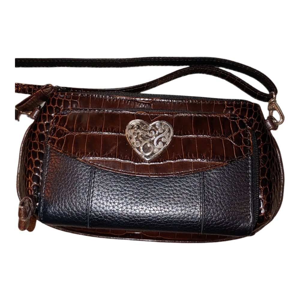 Brighton convertible crossbody brown & black bag EUC